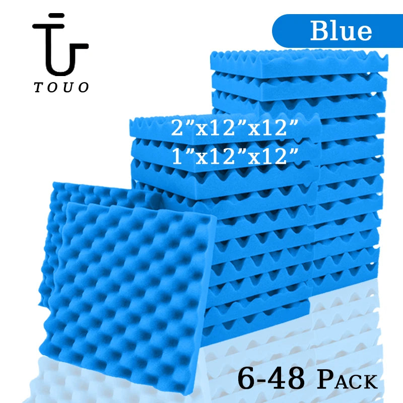 Egg Trough Wall Soundproof Foam 6 12 24 48 Pcs High Density Sound Absorbing Material Acoustic Foam Ceiling Noise Insulation