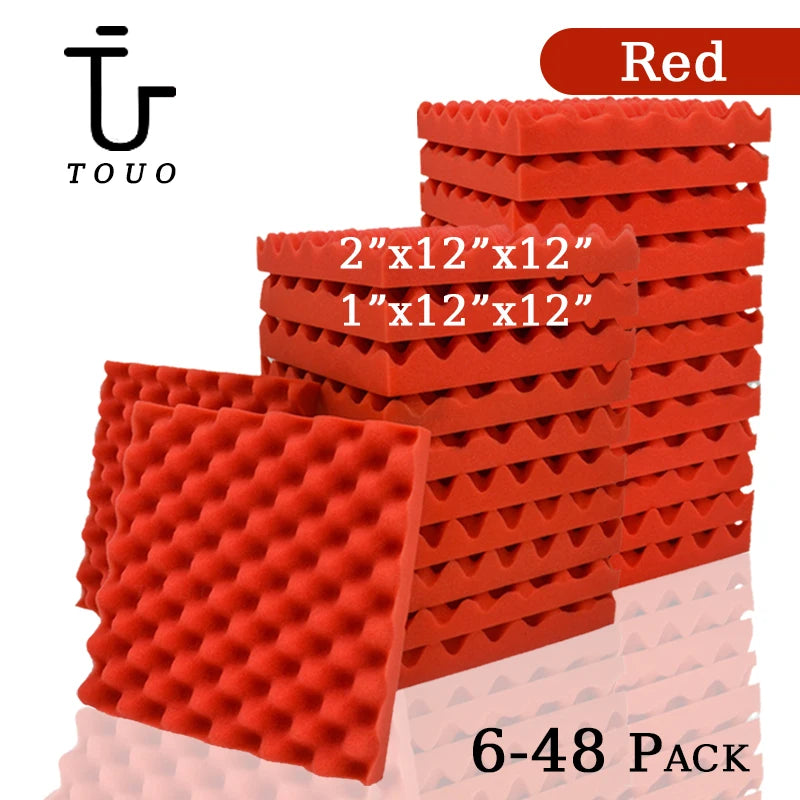 Egg Trough Wall Soundproof Foam 6 12 24 48 Pcs High Density Sound Absorbing Material Acoustic Foam Ceiling Noise Insulation
