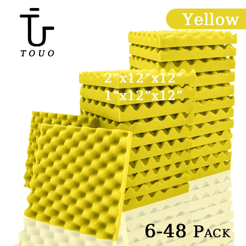 Egg Trough Wall Soundproof Foam 6 12 24 48 Pcs High Density Sound Absorbing Material Acoustic Foam Ceiling Noise Insulation
