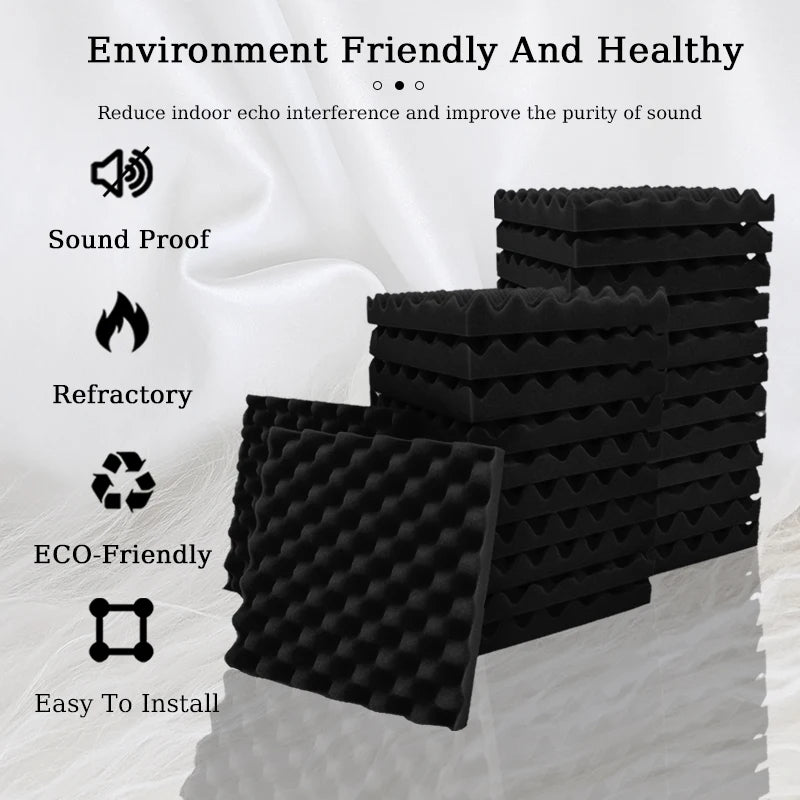 Egg Trough Wall Soundproof Foam 6 12 24 48 Pcs High Density Sound Absorbing Material Acoustic Foam Ceiling Noise Insulation