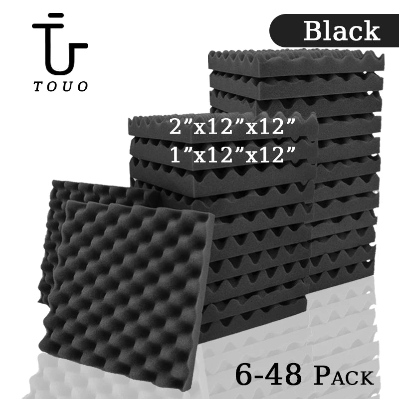 Egg Trough Wall Soundproof Foam 6 12 24 48 Pcs High Density Sound Absorbing Material Acoustic Foam Ceiling Noise Insulation