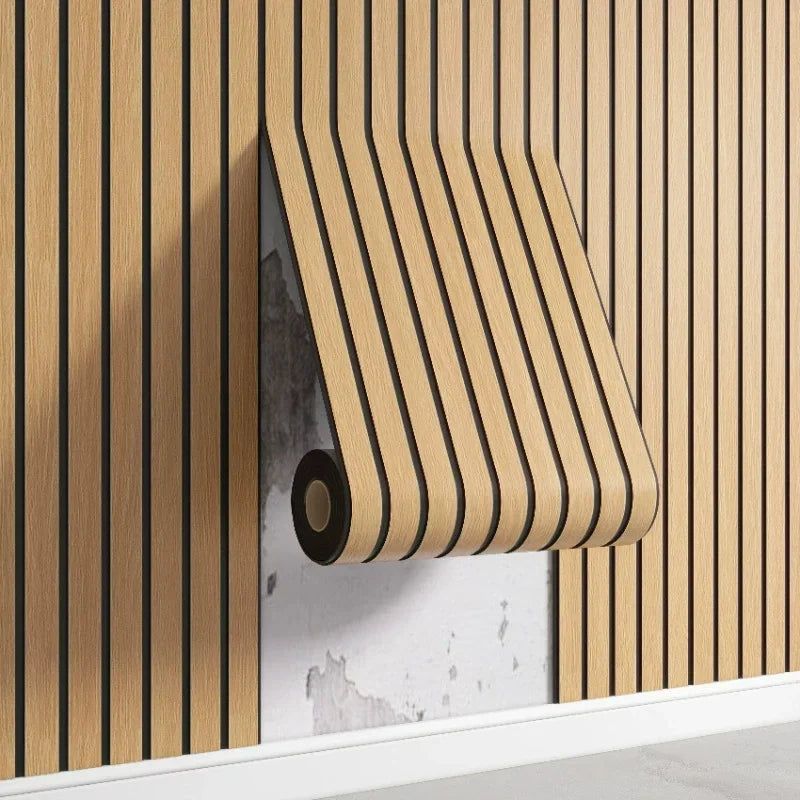 Self-Adhesive Wood-Effect Acoustic Wall Panel – 230×60 cm Roll