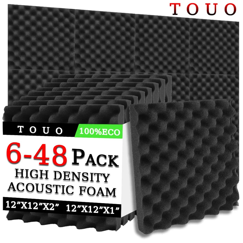 Egg Trough Wall Soundproof Foam 6 12 24 48 Pcs High Density Sound Absorbing Material Acoustic Foam Ceiling Noise Insulation
