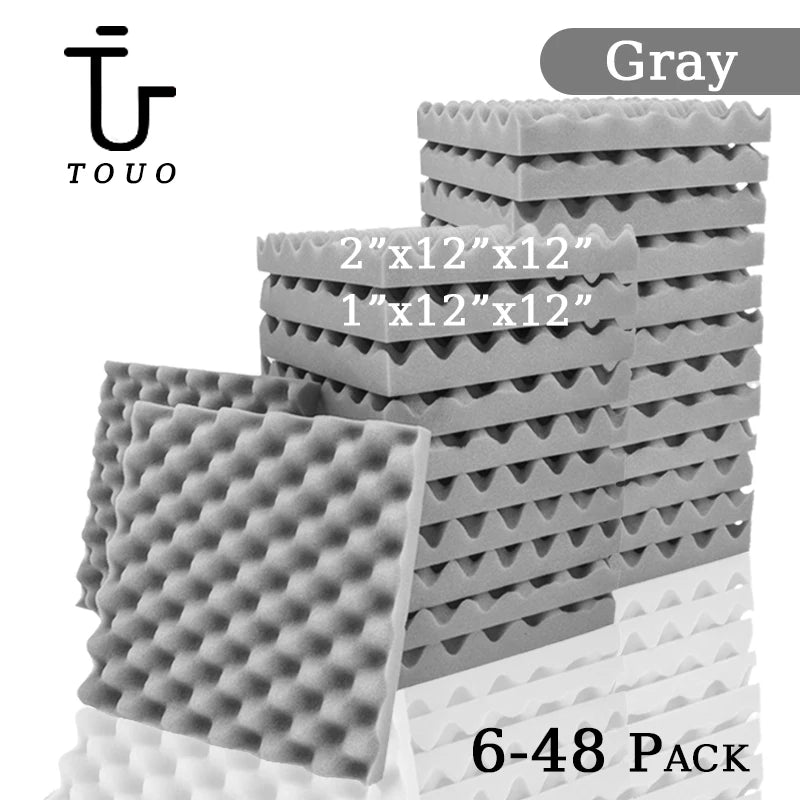 Egg Trough Wall Soundproof Foam 6 12 24 48 Pcs High Density Sound Absorbing Material Acoustic Foam Ceiling Noise Insulation