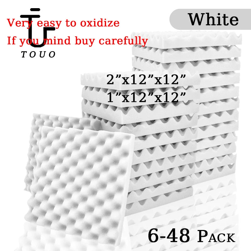 Egg Trough Wall Soundproof Foam 6 12 24 48 Pcs High Density Sound Absorbing Material Acoustic Foam Ceiling Noise Insulation
