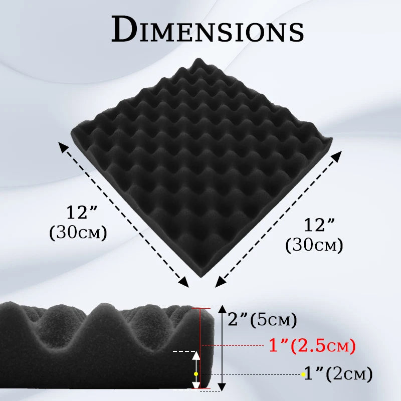 Egg Trough Wall Soundproof Foam 6 12 24 48 Pcs High Density Sound Absorbing Material Acoustic Foam Ceiling Noise Insulation